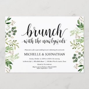 Grönska postar kortet för bröllopfrunchinbjudan inbjudningar