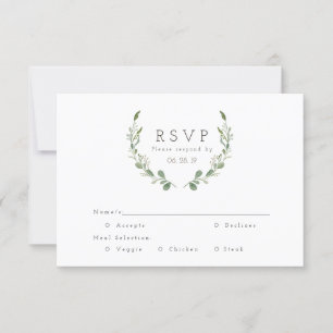 Grönska Vines Vattenfärg RSVP OSA Kort