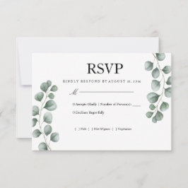 Grönskande Eukalyptus Bröllop RSVP OSA Kort
