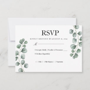 Grönskande Eukalyptus Bröllop RSVP OSA Kort