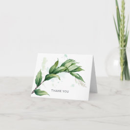 Grönskande illustration Vattenfärgssprut Tom Tack Kort