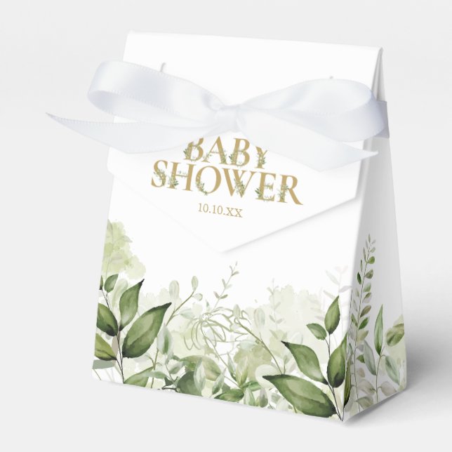 Grönskande lövverk Guld presentlåda för baby showe (Framsidan Sidan)