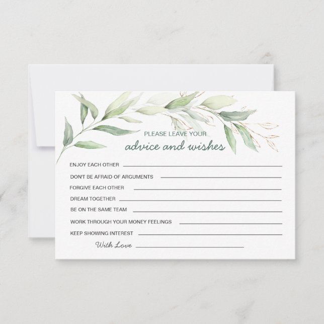 Grönskande lövverk Råd & önskningar för nya herr & Inbjudningar (Framsida)