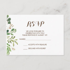 Grönskande Ram Gröna Bröllopsinbjudan RSVP-kort Inbjudningar