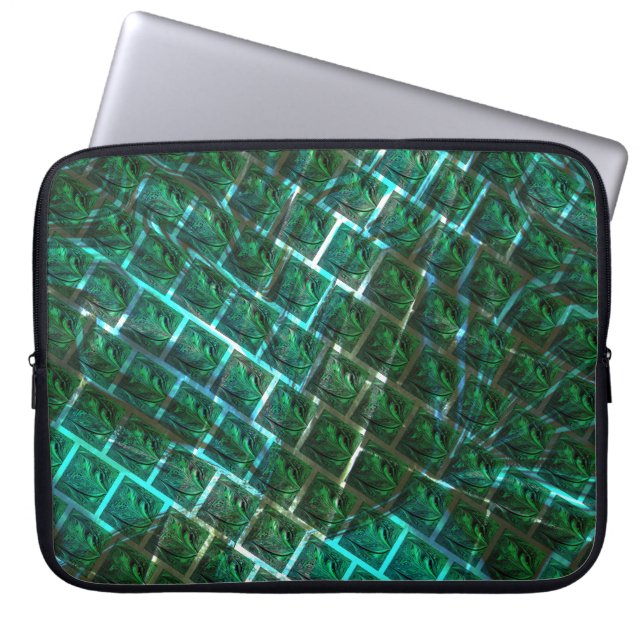 "Grönskuren öga, repor och blåskärning Laptop Fodral (Framsidan)