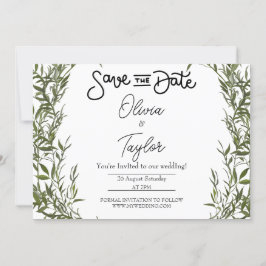 Gronskurlig Save The Date-inbjudan med fantasifull Inbjudningar