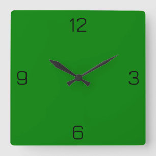 Grönt 008000 Färg - Med möjlighet att lägga till N Fyrkantig Klocka
