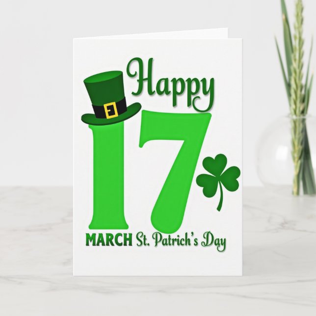 Grönt 17 Mönster St Patricks-kort Kort (Framsida)