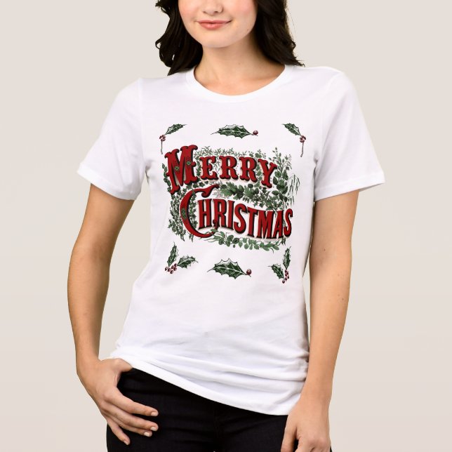Grönt 1876 God jul T Shirt (Framsida)
