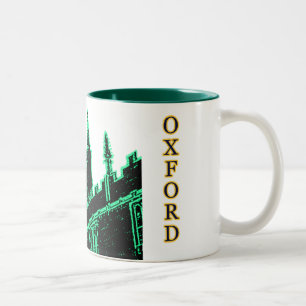 Grönt 1986 för Oxford England byggnadspiraler Två-Tonad Mugg