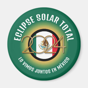 Grönt 2024 TOTAL SOLAR ECLIPSE Mexiko Magnet