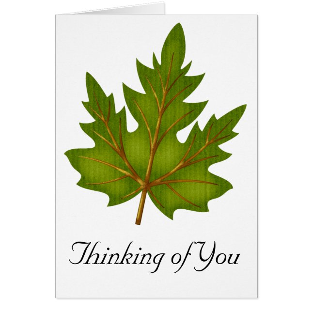 Grönt 2 Löv-tankar om ditt kortdesign Hälsningskort (Framsidan)