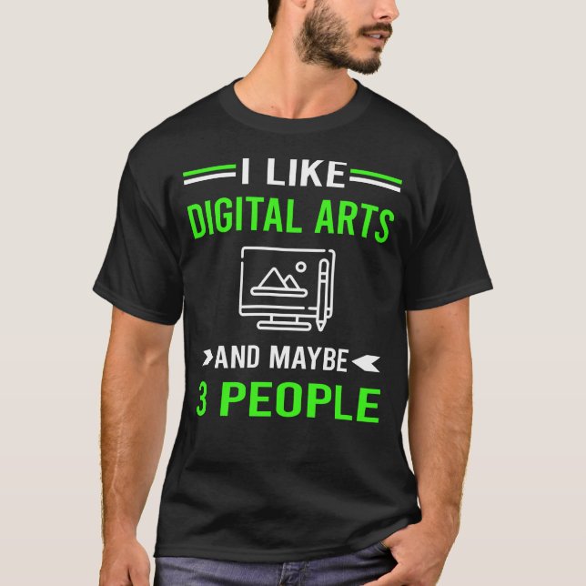 Grönt 3 Digital konst T Shirt (Framsida)
