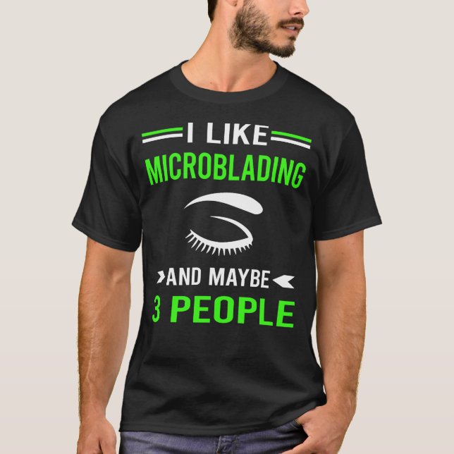 Grönt 3 Microblading Microblade T Shirt (Framsida)