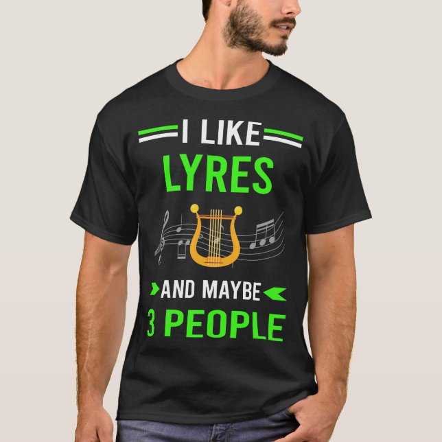 Grönt 3 People Lyre T Shirt (Framsida)