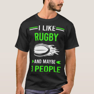 Grönt 3 People Rugby T Shirt