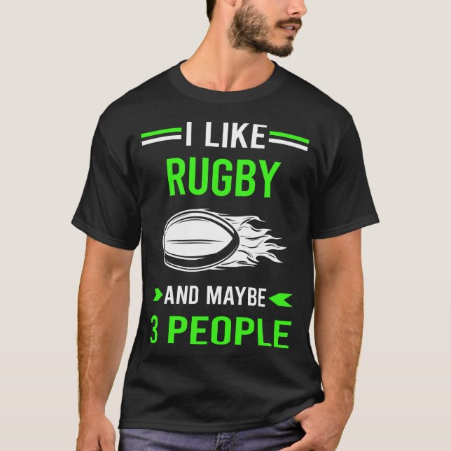 Grönt 3 People Rugby T Shirt (Framsida)