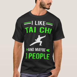 Grönt 3 People Tai Chi T Shirt