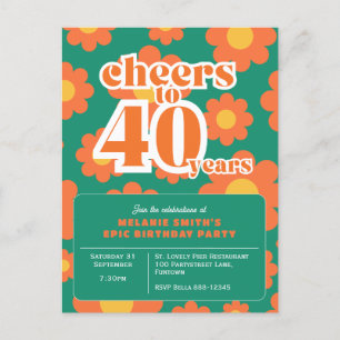 Grönt 40:e inbjudan till "Cheers to 40 years"