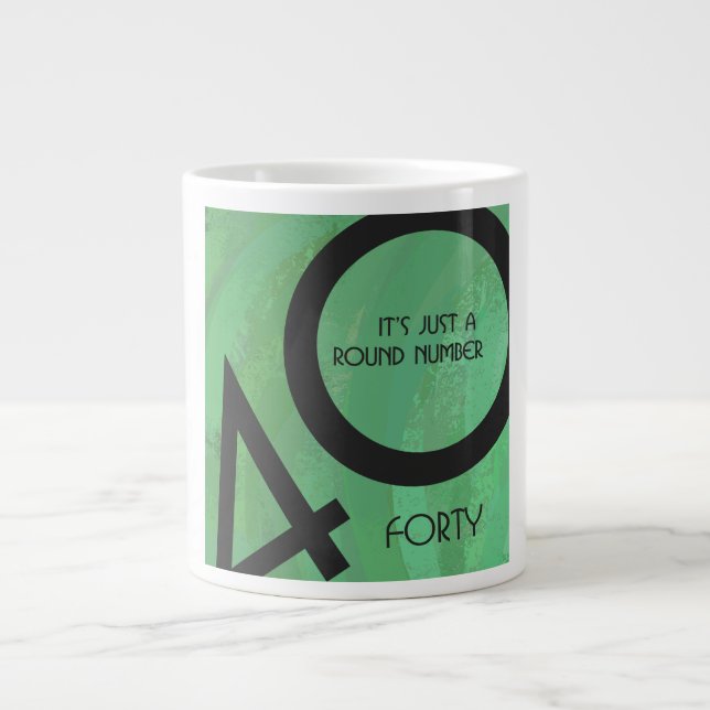 Grönt 40 Födelsedag tio år Jumbo Mugg (Framsidan)