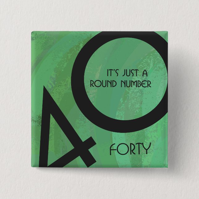 Grönt 40 Födelsedag tio år Knapp (Framsida)