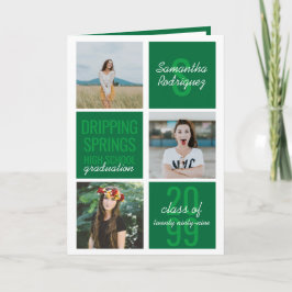 Grönt 4-Foto Roligt Boxes Studenten-inbjudan Inbjudan