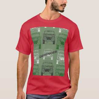 Grönt 4x4 Ansikte Upprepande Mönster T Shirt