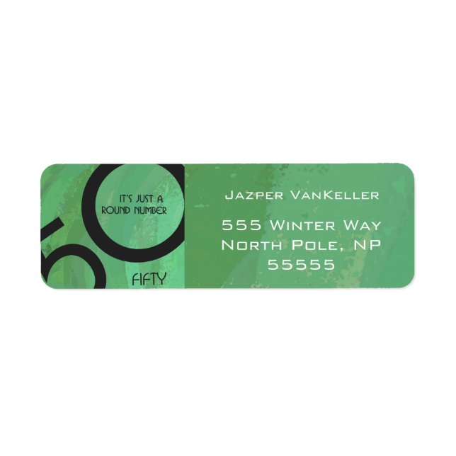 Grönt 50 Födelsedag per år Returadress Etikett (Framsidan)