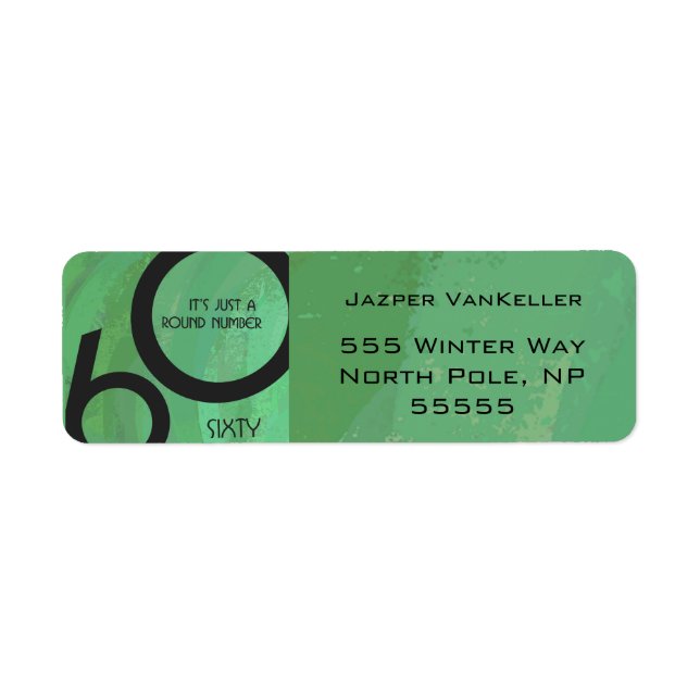 Grönt 60 Födelsedag per år Returadress Etikett (Framsidan)