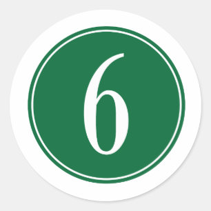 Grönt #6 cirklar runt klistermärke