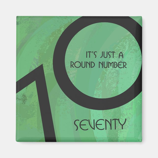 Grönt 70 Födelsedag per år Magnet (Framsidan)