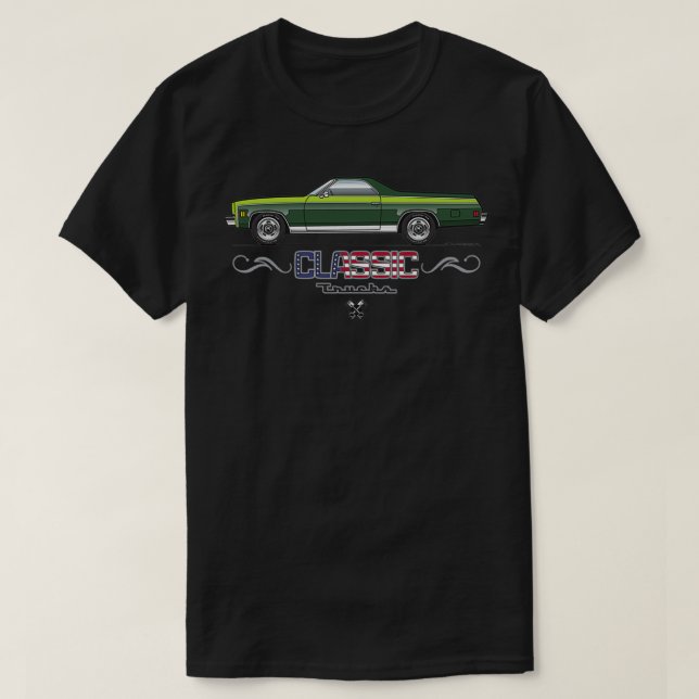 grönt 7377 Elcamino T Shirt (Design framsida)