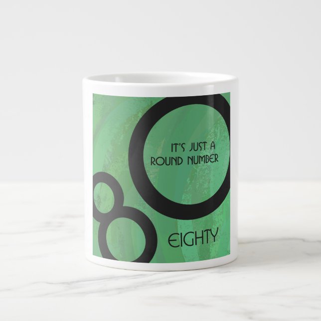 Grönt 80:e födelsedagen jumbo mugg (Framsidan)