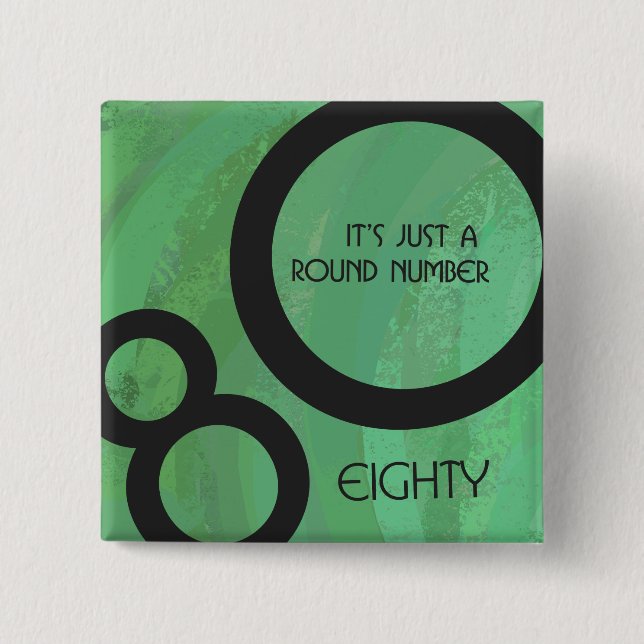 Grönt 80:e födelsedagen knapp (Framsida)