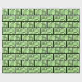 Grönt 8-Bet mönster för videospelstiltegelstenar Presentpapper