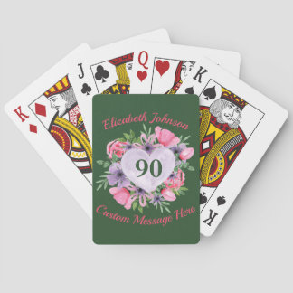 Grönt 90:e födelsedagskort Personlig Casinokort