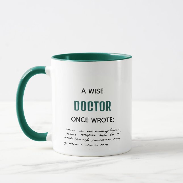 Grönt A Wise Doktor Gång Wrote Funny Novelty Mugg (Vänster)
