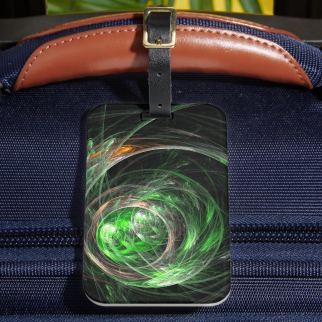 Grönt Abstrakt Art för värld runt Bagagebricka (Framsida Insitu 2)