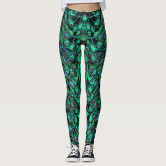 Grönt abstrakt art Leggings