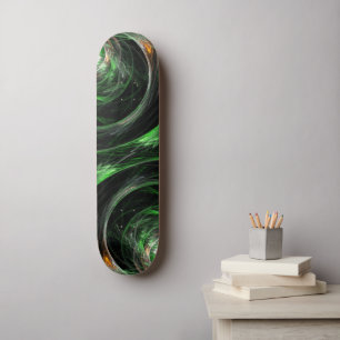 Grönt Abstrakt Art Skateboard för värld runt