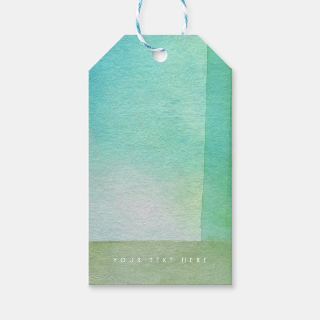 Grönt Abstrakt för vattenfärg Eget namn utskrivet Presentetikett (Framsidan)