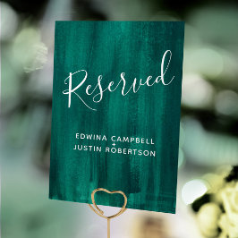 Grönt abstrakt modern konst bord reserverad bordsnummer