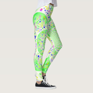 Grönt Abstrakt Spiral Leggings