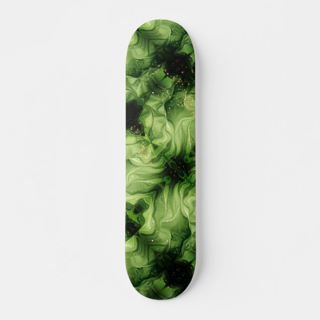 Grönt Abstrakt Swirl  Mini Skateboard Bräda 18,5 Cm (Framsida)