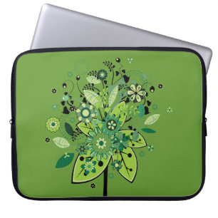 Grönt abstrakt träd laptop sleeve