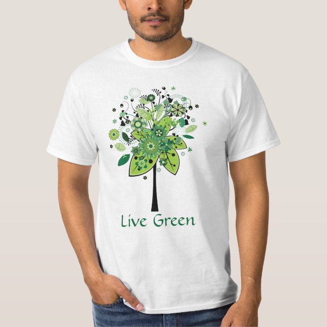 Grönt abstrakt träd tee shirt (Framsida)