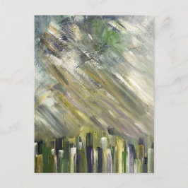 Grönt Abstrakt Urban City Fine Art Cards Vykort