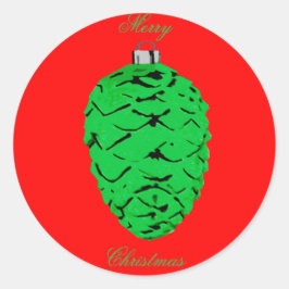 Grönt Acorn Red Kuvert Seals Runt Klistermärke