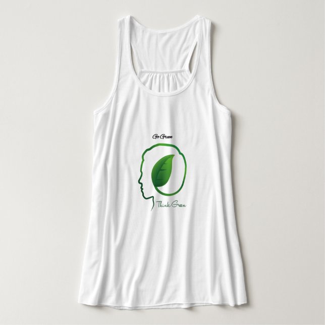 "Grönt actions, Underbarare Tomorrows" - motivatio Linne Med Racerback (Design framsida)