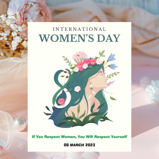 Grönt Aesthetic Women's Day Poster (Skapare uppladdad)